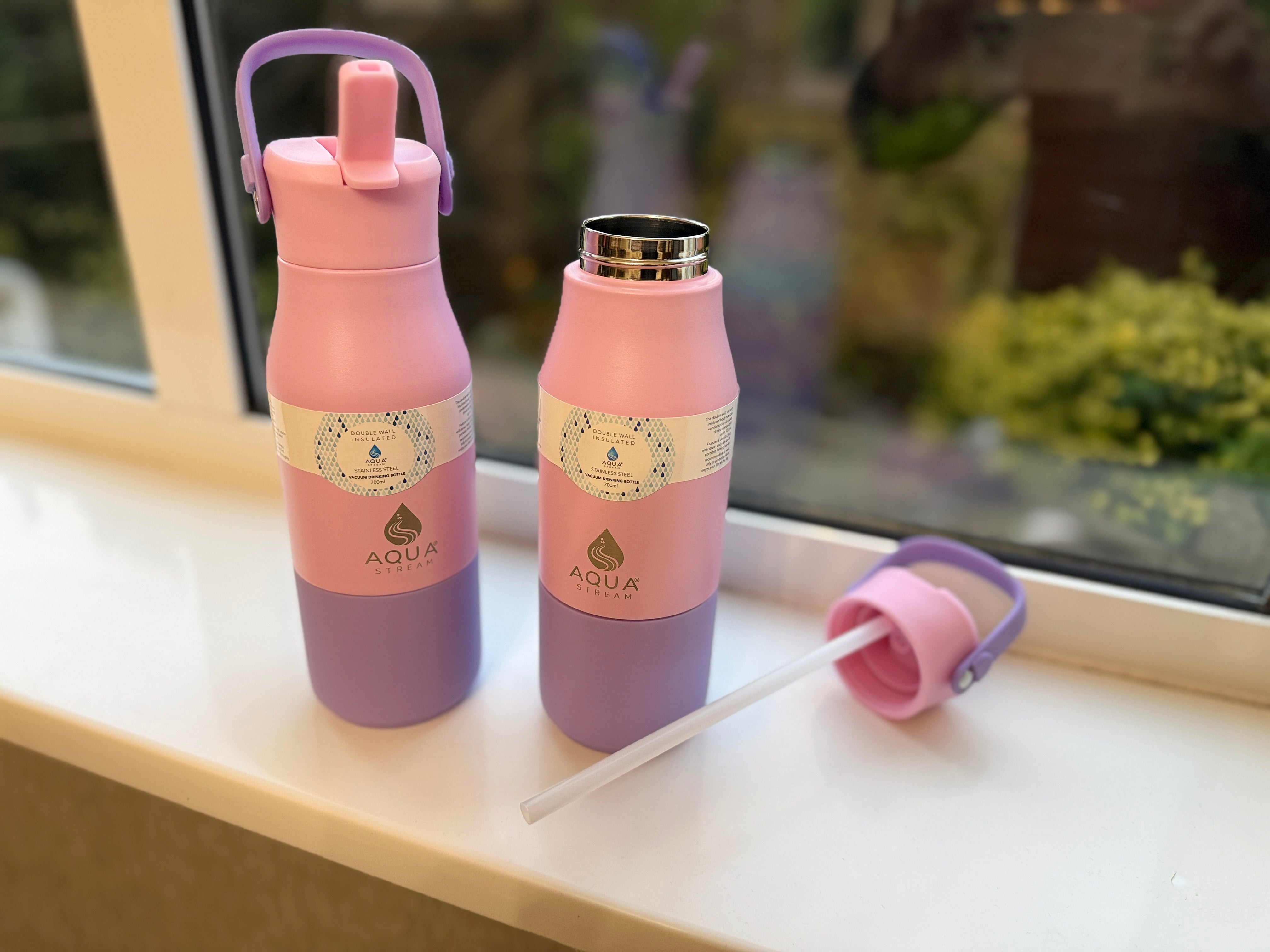 Double wall stainless steel vacuum sports water bottle