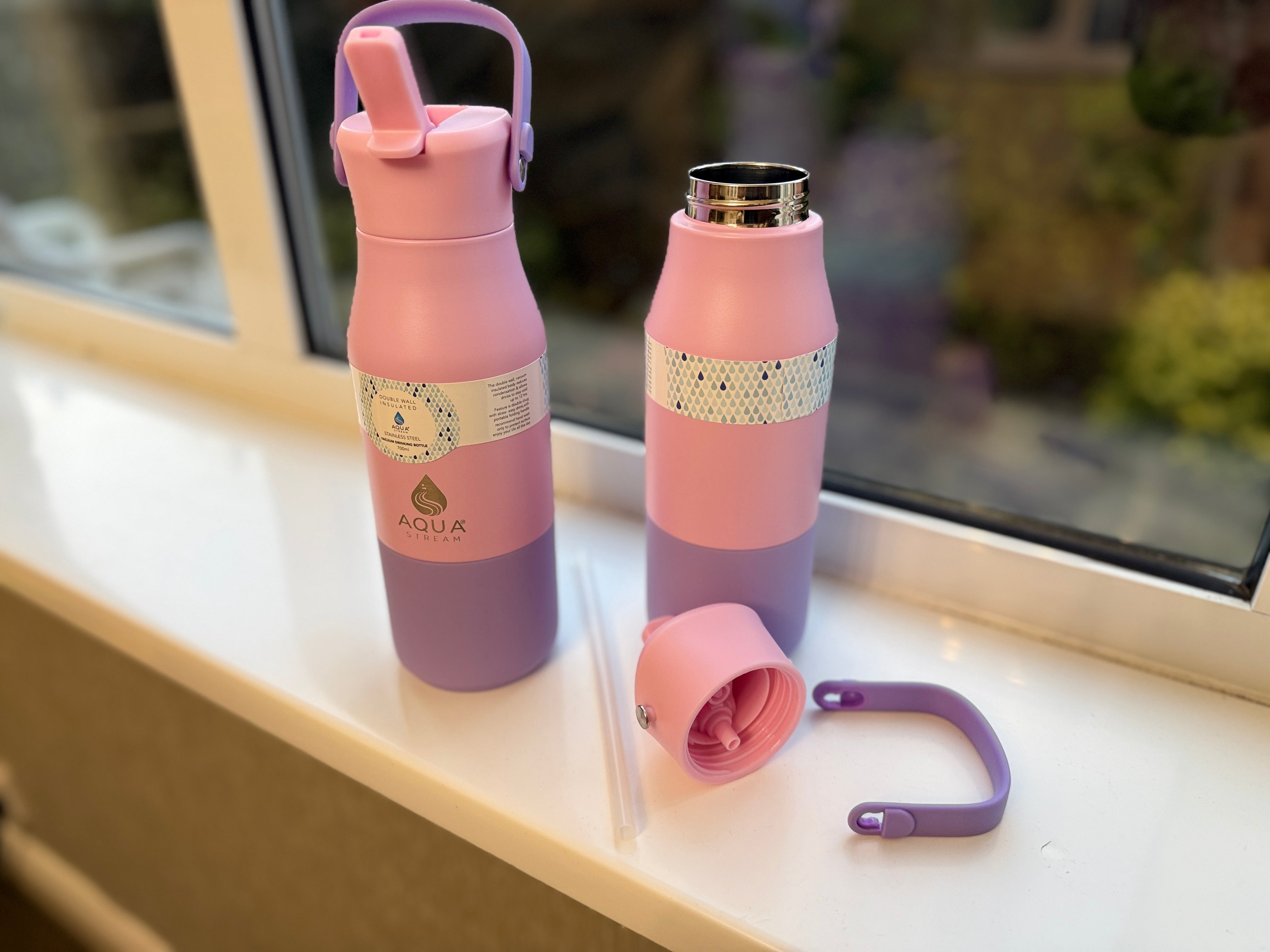 Double wall stainless steel vacuum sports water bottle