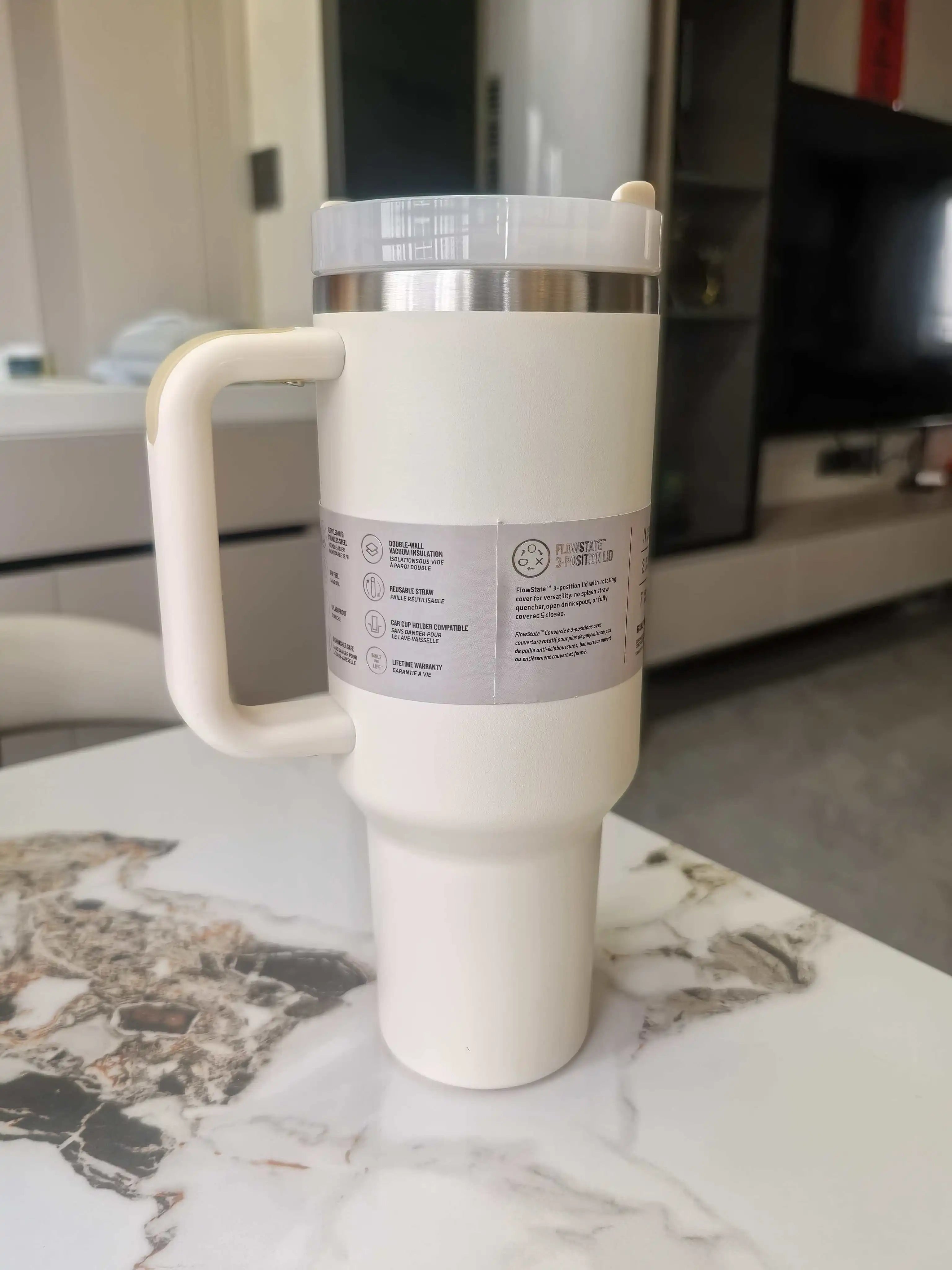 40-ounce vacuum insulated mug, double-walled thermos, stainless steel car water bottle, suitable for hot and cold drinks