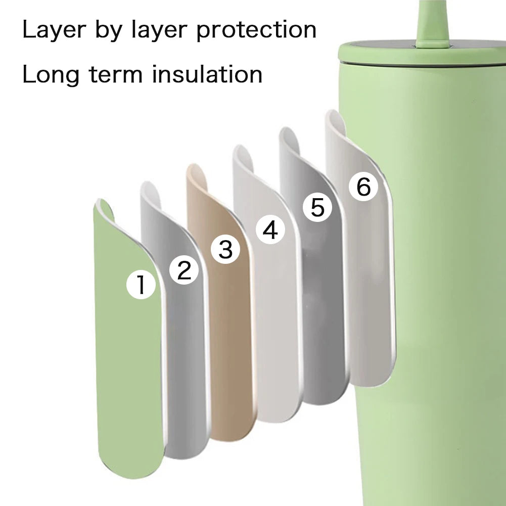 40oz Thermal Mug With Handle Insulated Long Straw Tumbler With Lids 304 Stainless Steel Coffee Tumbler Termos Cup for Travel Mug