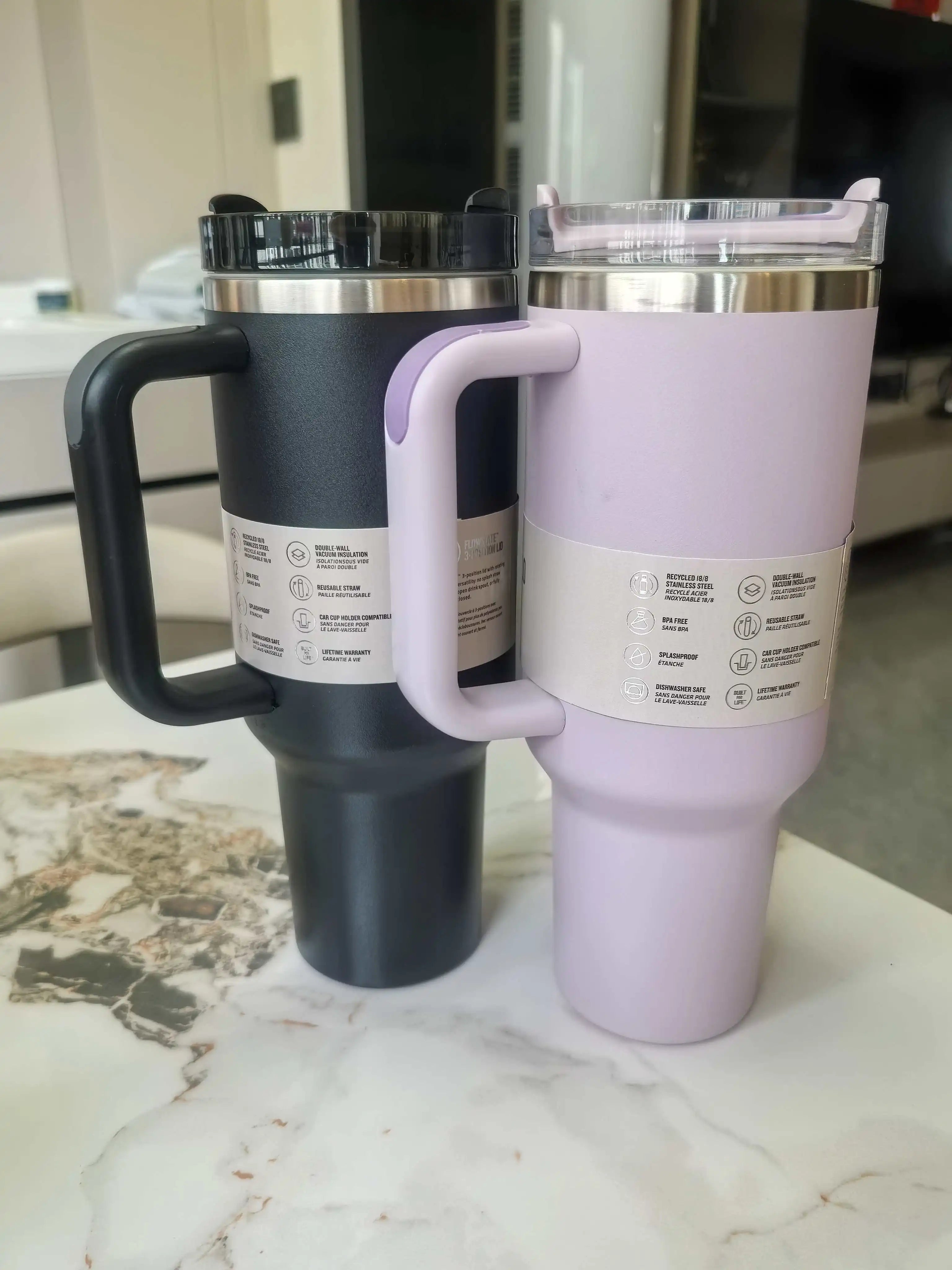 40-ounce vacuum insulated mug, double-walled thermos, stainless steel car water bottle, suitable for hot and cold drinks