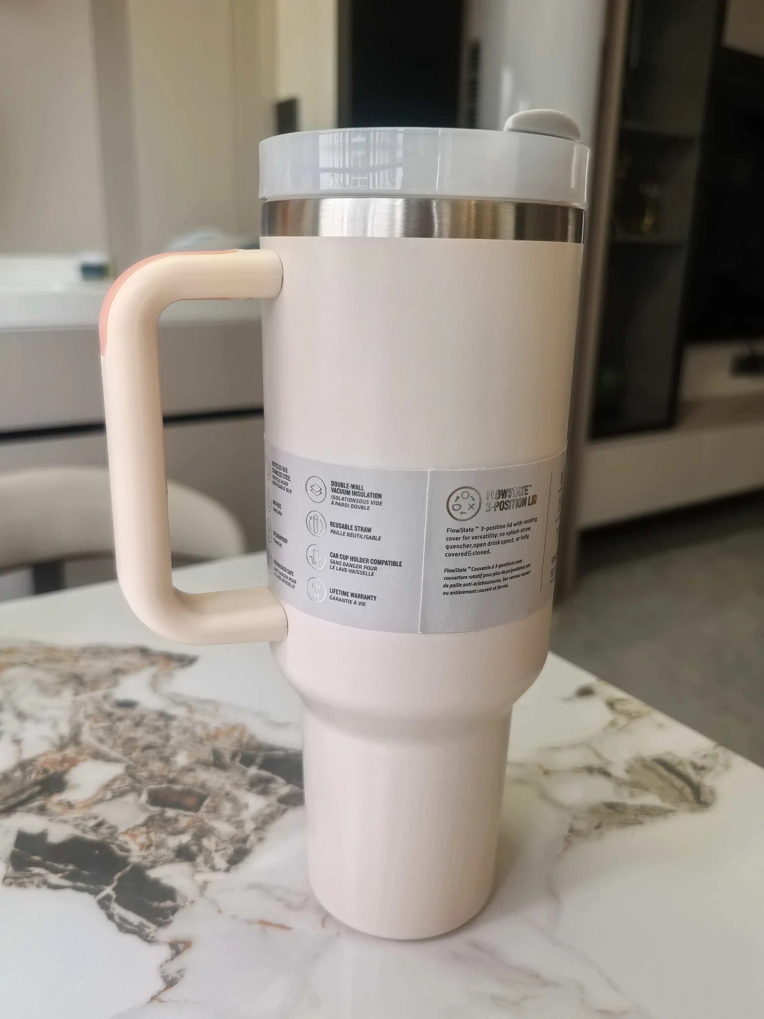 40-ounce vacuum insulated mug, double-walled thermos, stainless steel car water bottle, suitable for hot and cold drinks